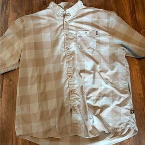 Howler Brothers Garcia Gingham Steel Blue Airwave Short Sleeve Button Down Shirt